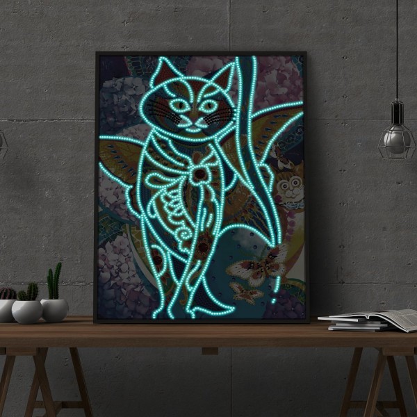 Katze | Im Dunkeln leuchtend 30x40cm