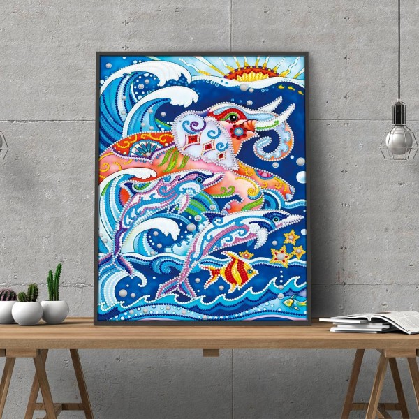 Delphin | Im Dunkeln leuchtend 30x40cm