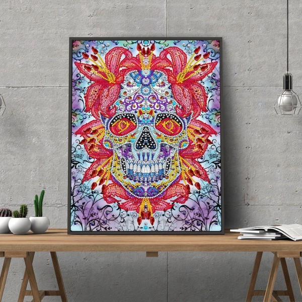 Totenkopf | Im Dunkeln leuchtend 30x40cm