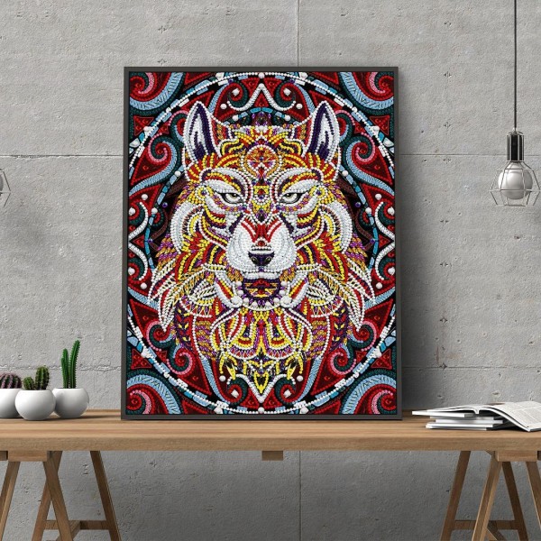 Wolf 2 | Im Dunkeln leuchtend 30x40cm