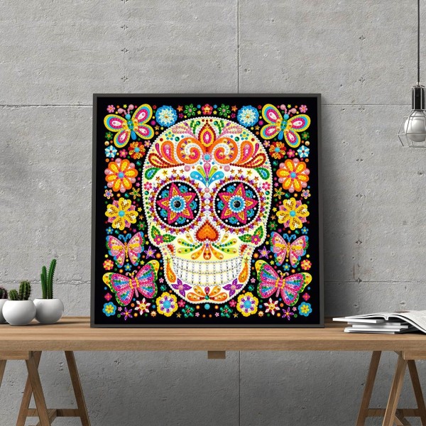 Totenkopf | Im Dunkeln leuchtend 30x30cm