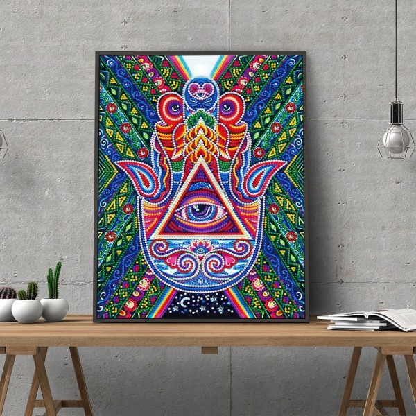 Fatima-Hand | Im Dunkeln leuchtend 30x40cm