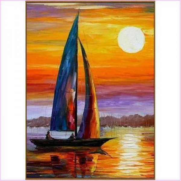 Segelboot bei Sonnenuntergang