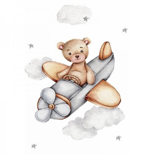 Teddybär im Flugzeug