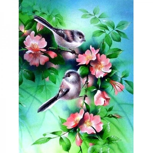 Vögel mit Blumen