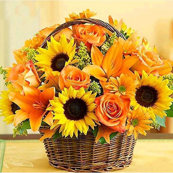 Korb mit Blumen